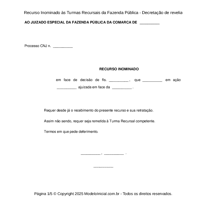 Modelo Recurso de Apelação - Decretação de revelia