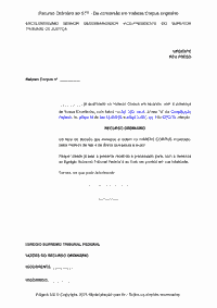 Recurso Ordinário ao STF - Da conversão em Habeas Corpus originário