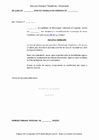 Recurso Ordinário Trabalhista - Reclamada