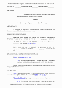 Réplica Trabalhista - Inépcia - Ausência de liquidação dos valores Art. 840, §1º CLT