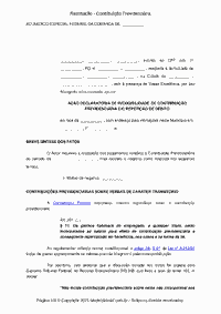 Restitui&ccedil;&atilde;o - Contribui&ccedil;&atilde;o Previdenci&aacute;ria