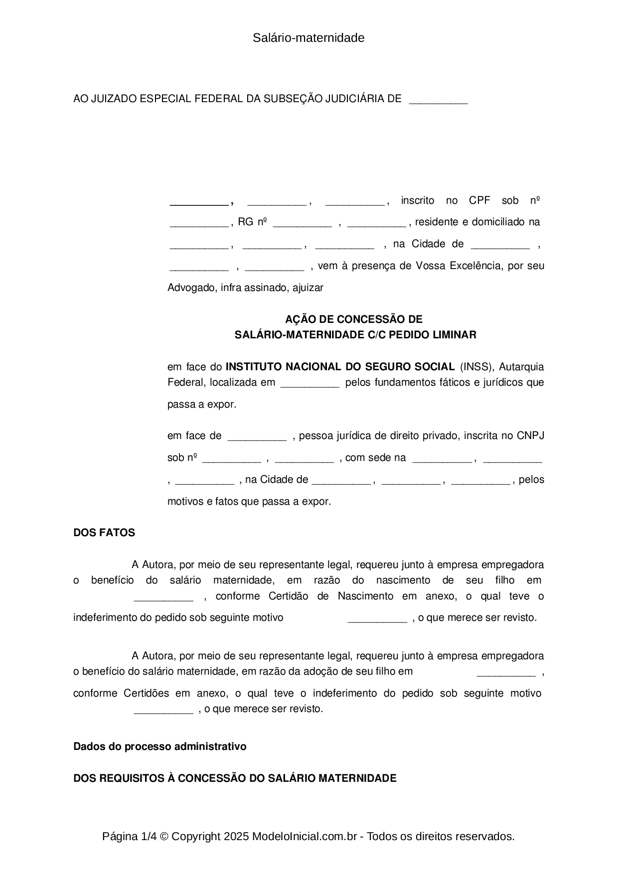 Requerimento Licença Maternidade, PDF