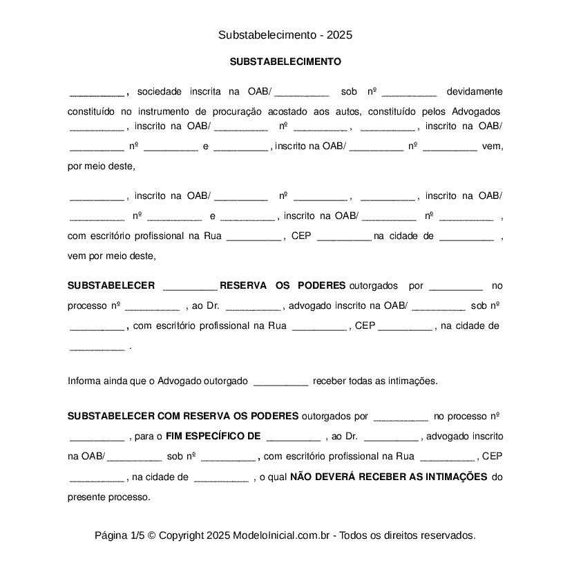 Substabelecimento - 2025