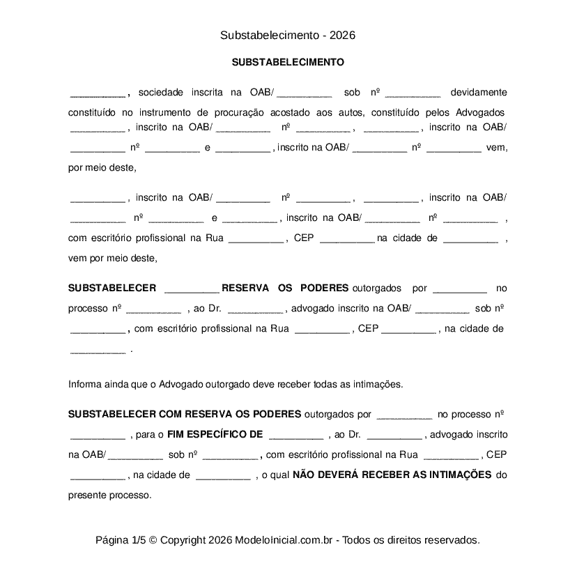Substabelecimento - 2026