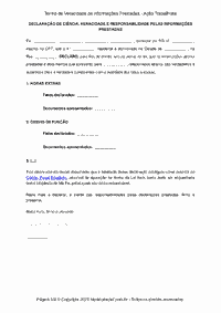 Termo de Veracidade de Informa&ccedil;&otilde;es Prestadas - A&ccedil;&atilde;o Trabalhista