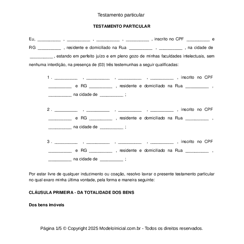 Testamento particular 