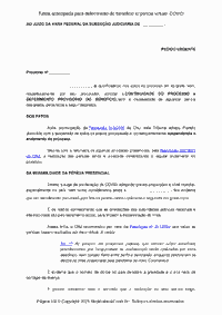 Tutela antecipada para deferimento do benefício c/ perícia virtual- COVID